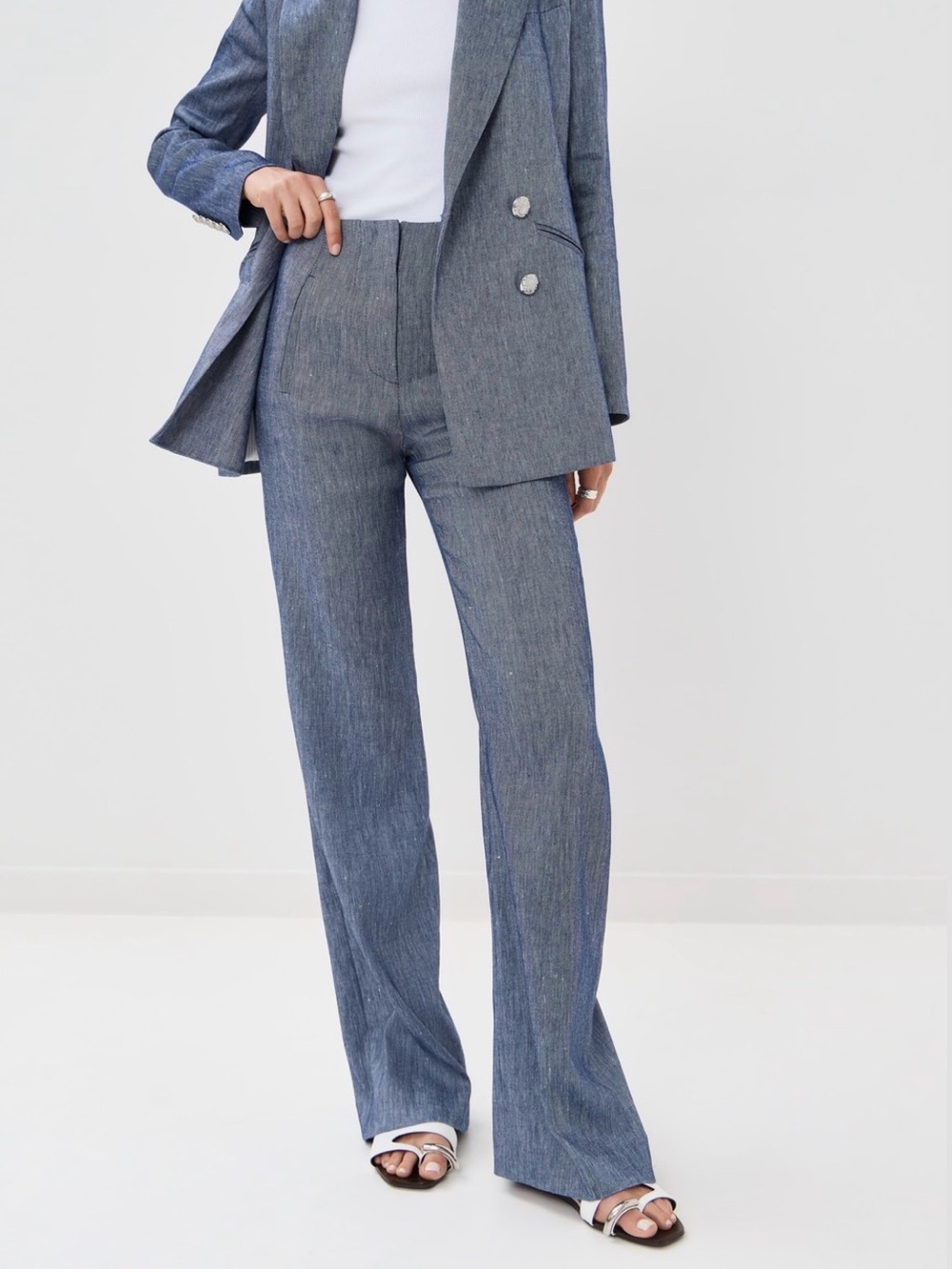 Veronica Beard Jude Pants Blue Melange Size 14 NWT